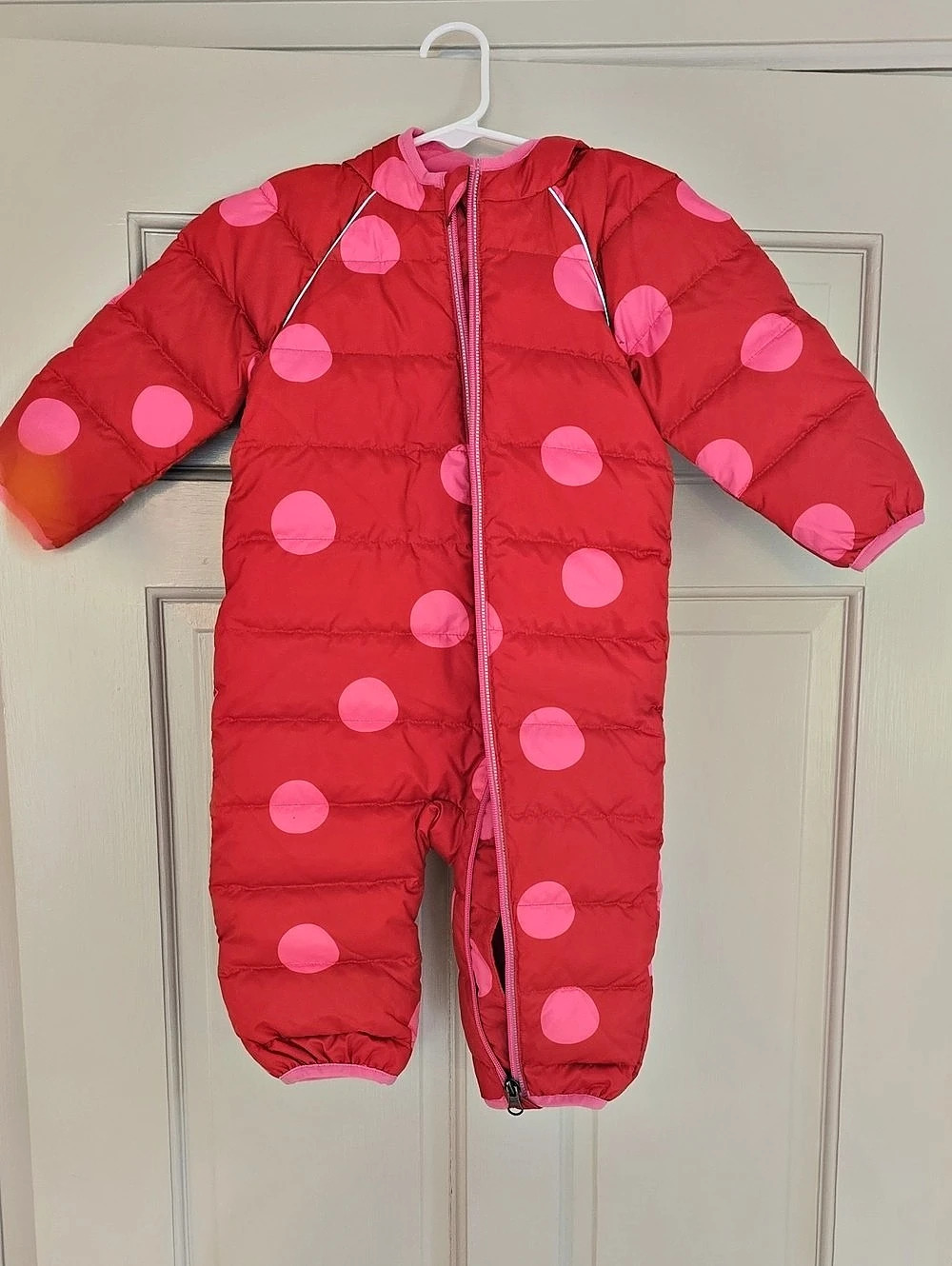 Hanna Andersson Infant Hi-Loft Down Sweater Bunting Pink Footie